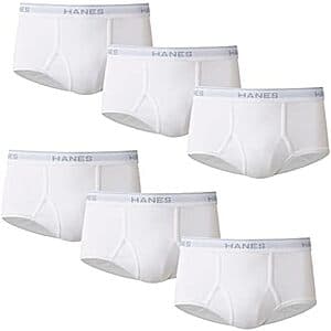 Hanes Men's Moisture-Wicking Cotton Briefs (White): 12-Pack $12, 6-Pack $5.90