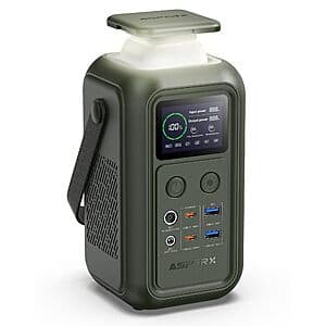 192Wh AsperX Portable 4-Port USB Power Station, up to 200W Total, 140W USB-C $70 + Free Shipping