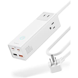 Baseus 7-in-1 100W USB C Charger 1200J Power Strip Surge Protector (Black or White) from $22.30 + Free Shipping