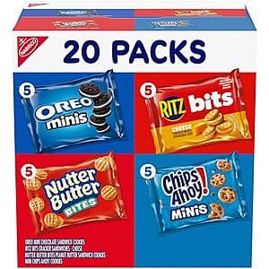 20-Ct 1-Oz Nabisco Snacks Variety Pack (Oreo, Chips Ahoy, Nutter Butter & More) $6.20 w/ S&S