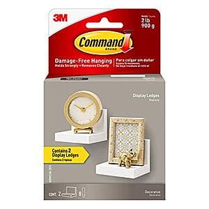 2-Count 4" Command Display Ledges (White) $9