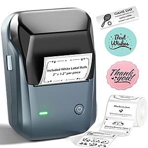 NIIMBOT B1 Thermal Label Printer w/ 230-Ct 2" x 1.18" Labels $14.99