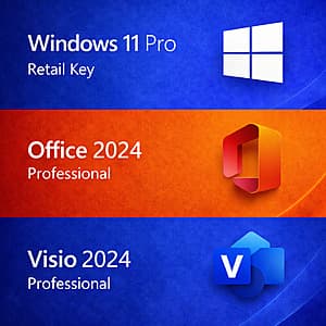 Microsoft Lifetime Bundle: Windows 11 Pro + Office Professional 2024 + Visio 2024 $13
