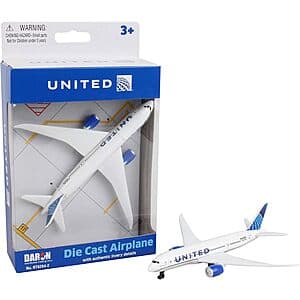 Daron United Airlines 5.75-inch die-cast toy airplane model with authentic livery and detailed markings.