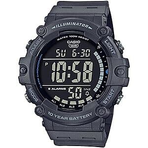 Casio Men's 51.2mm Illuminator AE1500WH Series Digital Watch (Grey) $24