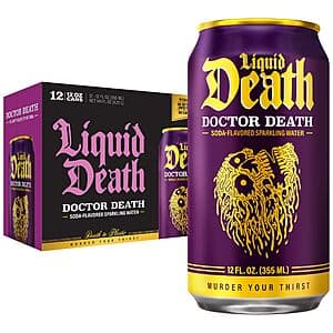 Select Accts: 12-Pk 12-Oz Liquid Death Soda-Flavored Sparkling Water (Various) $8.35 w/ S&S