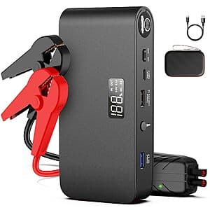 BOOKOO 4000A 16000mAh Portable Car Jump Starter for 8L Gas/7L Diesel $22.10