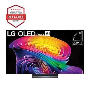 LG 65-inch C6 OLED evo AI 4K Smart TV with thin bezel design in black.