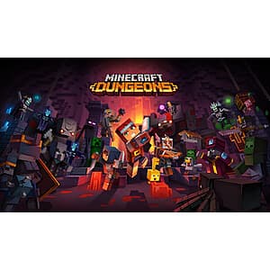 Minecraft Dungeons - Ultimate Edition game cover art and promotional imagery for the action-adventure title available on Steam.
