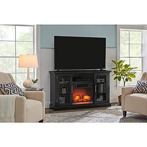 60" W StyleWell Ryden Freestanding Media Mantel Infrared Electric Fireplace (Black) $149 & More + Free Shipping