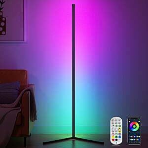 DAYBETTER LED Corner Smart RGB Floor Lamp w/ App & Remote $16