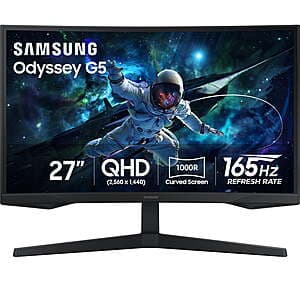 27" Samsung Odyssey G55C 165Hz QHD Curved Gaming Monitor $150 + Free Shipping