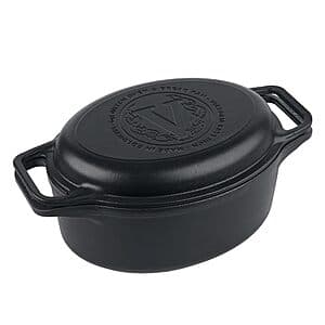 6-Quart 2-Piece Victoria Cast Iron Oval Dutch Oven + Skillet Cover $48 + Free Shipping