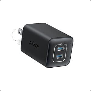 Anker Nano 2-Port 47W Compact Foldable USB-C GaN Charger (various colors) $19.50