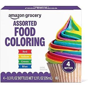 4-Count 0.3-Oz Amazon Grocery Assorted Food Coloring $1.15 w/ Subscribe & Save