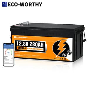 ECO-WORTHY 3584Wh 12V 280Ah LiFePO4 RV Battery $200.65 + Free S&H
