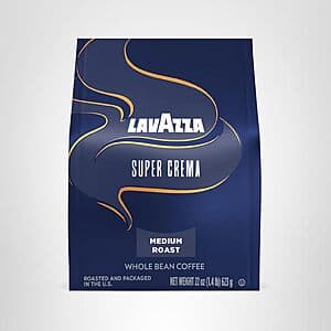 22oz Lavazza Super Crema Whole Bean Medium Espresso Roast Coffee $10.60 w/ Subscribe & Save