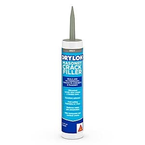 DRYLOK 10.5-ounce masonry crack filler container with product label.