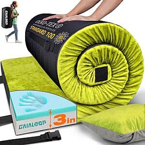 62" x 23" Gaialoop 3" Dual Layer Memory Foam Camping Mattress $35.60 & More + Free S&H