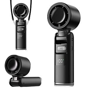 Lerat 4000mAh 3-in-1 Portable Handheld Turbo Fan w/ LED Display & Flashlight $5.40