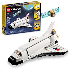 144-pc LEGO Creator 3 in 1 Space Shuttle Building Kit (31134) $8