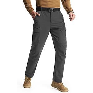 Libin Men's Lightweight Stretch Cargo Hiking Pants w/ 8 Pockets (various) $17