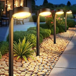 Prime: 6-pk Ahaorigin LED Waterproof Solar Outdoor Pathway Lights (Warm White) $19.50 + Free S&H
