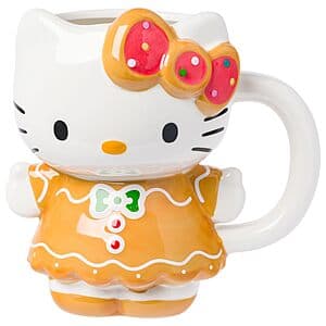 20oz. Silver Buffalo Sanrio 3D Ceramic Mug (Hello Kitty Gingerbread Dress) $8