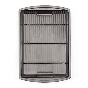 GoodCook 15"x10.5" Nonstick Carbon Steel Baking Pan w/ Raised Wire Rack $10.90