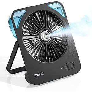 HandFan 4000mAh 3-Speed Portable Rechargeable Desk Misting Fan (Black) $10