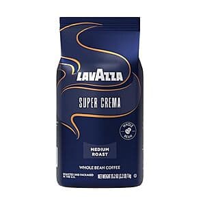 2.2-lb Lavazza Super Crema Whole Bean Coffee (Medium Espresso Roast) $14.85 w/ S&S