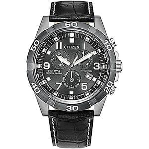 Citizen Men's Brycen 43mm Eco-Drive Super Titanium Chronograph Watch w/ Leather Band $208.60 + Free Shipping