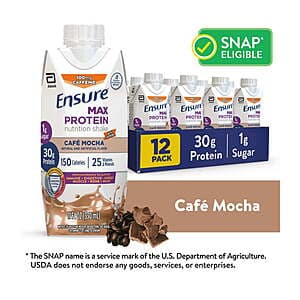 24-Ct 11oz Ensure Max Protein Nutrition Shake (Cafe Mocha) + $28 Walmart Cash $41.90 + Free Shipping