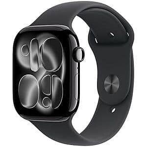 46mm Apple Watch Series 11 GPS Smartwatch w/ Aluminum Case (M/L, Jet Black) $329 + Free Shipping