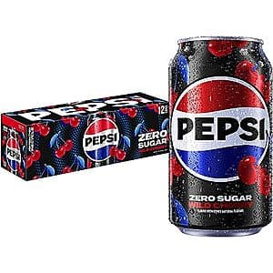 12-Pack 12-Oz Pepsi Zero Sugar Cola Soda (Wild Cherry) 3 for $15.10