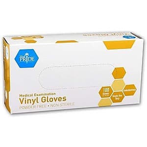 100-Count MED PRIDE Powder-Free Medical Vinyl Examination Gloves (Large) $4 + Free S/H w/ Prime