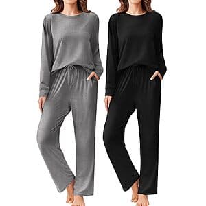 2-Pack Ekouaer Women's Long Sleeve Pajama Sets (Various) $20