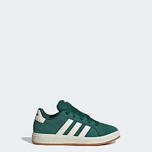 adidas Kids' Grand Court 00s Shoes in Collegiate Green, Off White, and Gum colorway.