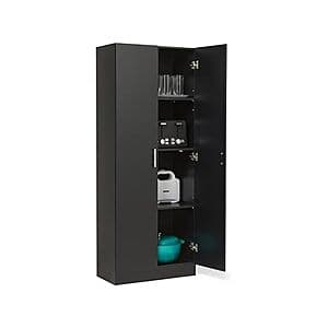 Amazon Basics Kitchen Pantry Storage Cabinet (60" x 23.6" x 12.4", Black) $65 + Free S/H w/ Prime