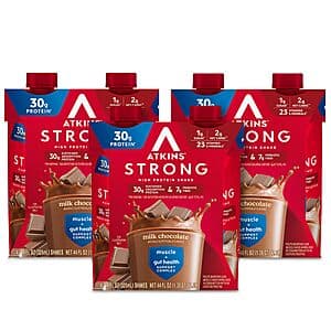 12-Pack 11-Oz Atkins Strong High Protein Shakes w/ 30g Protein (Various) $15.30 w/ Subscribe & Save
