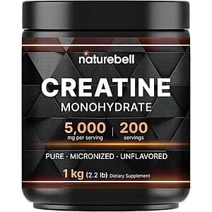 Select Accts: 2.2 lb NatureBell 5,000mg Creatine Monohydrate Powder (Unflavored) $19.15 w/ Subscribe & Save