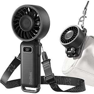 Diveblues 100-Speed Rechargeable Foldable Handheld Turbo Fan $10.80