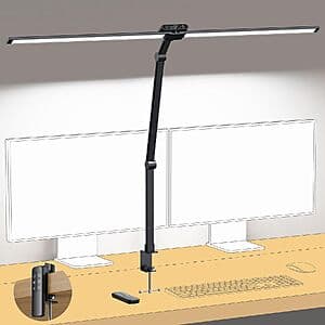 TROND 29.55" LED Desk Lamp w/ Clamp & Remote (Black or White) $20 + Free S&H