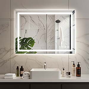20" x 28" EDX Anti-Fog LED Bathroom Vanity Mirror w/ 3 Light Modes $43 + Free Shipping
