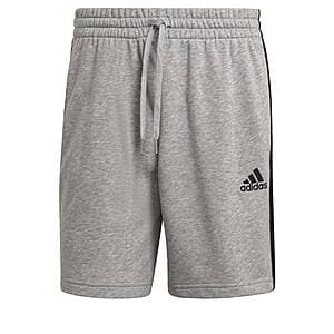 adidas Men's Essentials French Terry 3-Stripes Shorts (2 colors) $12 + Free S&H