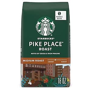 18-oz Starbucks Whole Bean Coffee (various) from $9.10 & More w/ S&S