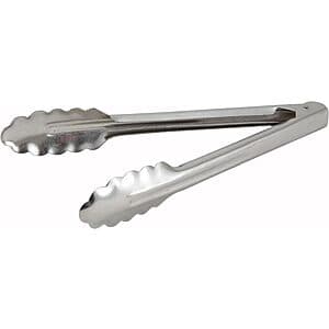 9" Winco Coiled Spring Heavyweight Stainless Steel Utility Tongs $2