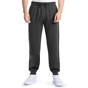 Fruit of the Loom Mens Eversoft Fleece Joggers w/ Pockets (Black Heather) $7.45 + Free Shipping