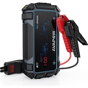 AVAPOW 2000A Car Battery Jump Starter for 12V 8L Gas/6.5L Diesel Engine $30 + Free Shipping