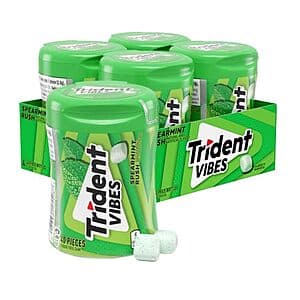 Select Accounts: 4-Pk 40-Ct Trident Vibes Spearmint Rush Sugar-Free Chewing Gum $9.60 w/ S&S